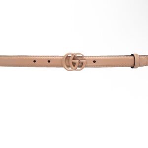 Gucci Beige Leather Belt with Iconic Logo